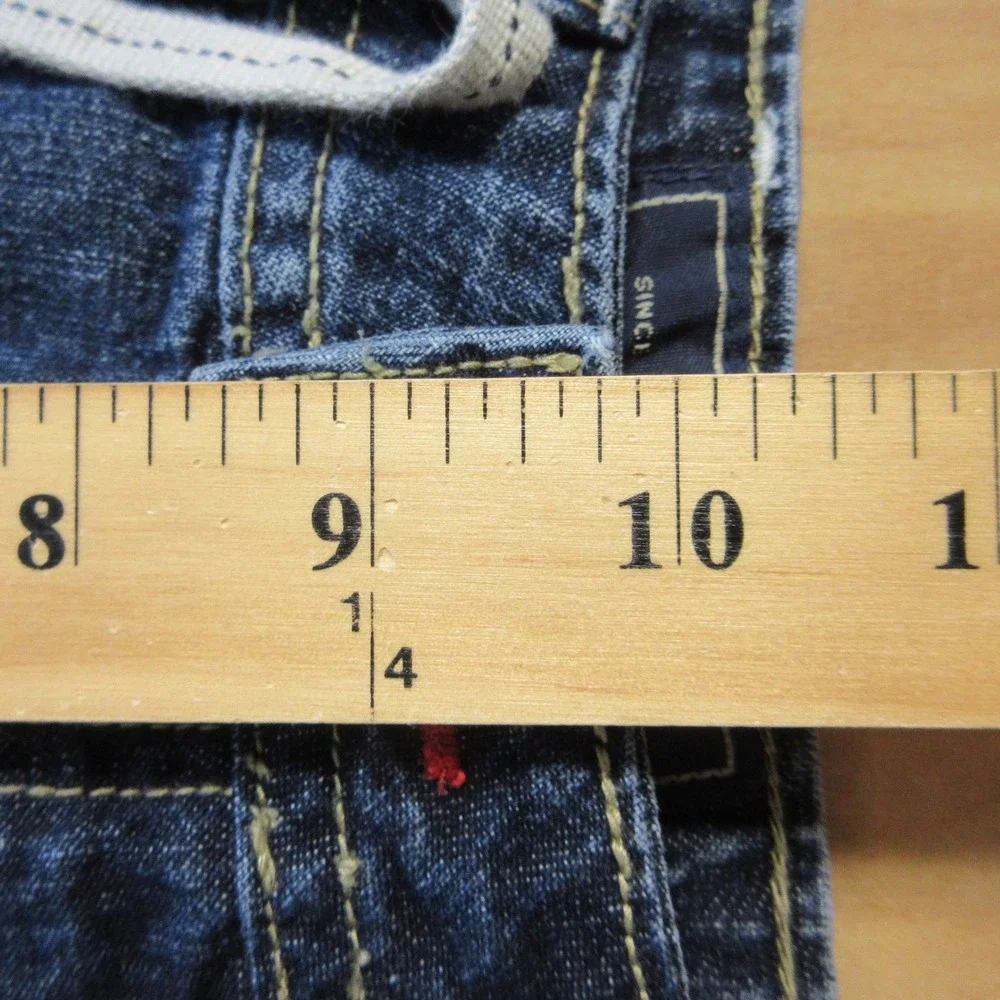 ROUTE 66 Utility Jean Shorts Drawstring VINTAGE Sz 9/10 Blue Denim Jorts Y2K 90s